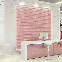 Brick Wallpaper - Self Adhesive PE Foam Brick Design 3D Wall Stickers/DIY Wallpaper for Home Hotel Living Room Bedroom  Cafeacute; (70 x 77cm, Appx. 5.8Sq Feet) (Pink)-Pack of 1-thumb2