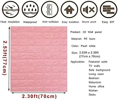 3D Pink Foam Sheet || 70 X 77 CM || PE Foam Wall Stickers Self Adhesive DIY Foam Wallpaper for Home - Bedroom - Living Room Walls - Kitchen - Hall - Office Walls-thumb1