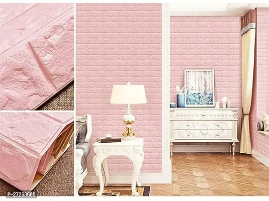 3D Pink Foam Sheet || 70 X 77 CM || PE Foam Wall Stickers Self Adhesive DIY Foam Wallpaper for Home - Bedroom - Living Room Walls - Kitchen - Hall - Office Walls-thumb5