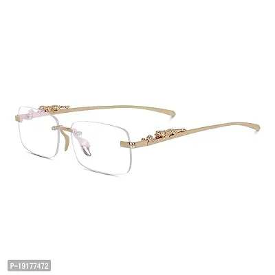 Desire X Mc Stan Rimless Men and Womens Sunglasses Retro Luxury Gold Metal Frameless Rectangle Leopard Arms Colored Lens Sun Glasses-thumb3
