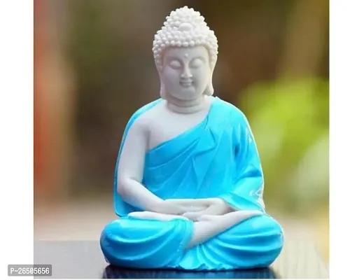 Buddha Worshipping With Blue Cloth Cover Showpiece Pack Of 1-thumb0