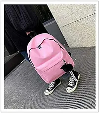 SBS Bags? Women?s Girls Fashion PU Leather Mini Casual Backpack Bags For School, College, Tuition, Office (Pink)-thumb3