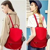 Rangeele Inkers Women's Pu Leather Backpack Purse Fashionable Casual Lightweight Travel College Shoulder Bag 10 L Backpack (Red)-thumb3