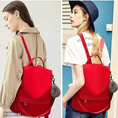 Rangeele Inkers Women's Pu Leather Backpack Purse Fashionable Casual Lightweight Travel College Shoulder Bag 10 L Backpack (Red)-thumb4