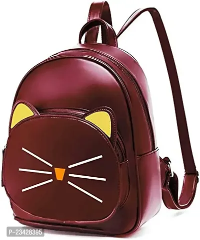 SBS Bags? Women?s Girls Fashion PU Leather Mini Casual Backpack Bags For School, College, Tuition, Office (Maroon)