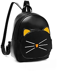 SBS Bags? Women?s Girls Fashion PU Leather Mini Casual Backpack Bags For School, College, Tuition, Office (Black Gold)-thumb1