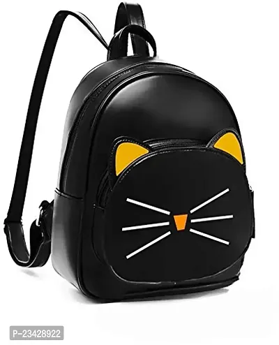 SBS Bags? Women?s Girls Fashion PU Leather Mini Casual Backpack Bags For School, College, Tuition, Office (Black Gold)-thumb2