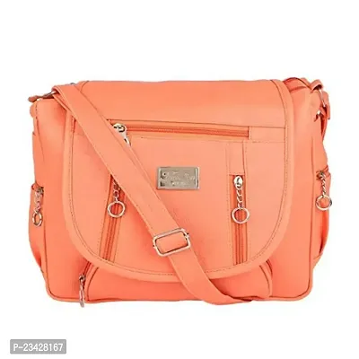 Sr Sales Women's PU Sling Bag | Cross Body Bag for Travel, College, Party (Peach)