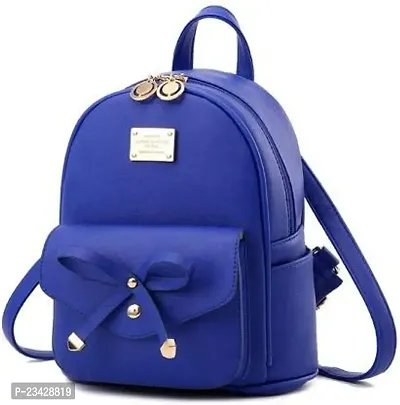 SBS Bags? Women?s Girls Fashion PU Leather Mini Casual Backpack Bags For School, College, Tuition, office (Navy Blue)