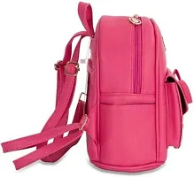 SBS Bags? Women?s Girls Fashion PU Leather Mini Casual Backpack Bags For School, College, Tuition, office (Pink)-thumb1