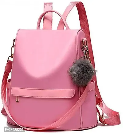 Rangeele Inkers Women's Pu Leather Backpack Purse Fashionable Casual Lightweight Travel College Shoulder Bag 10 L Backpack (Pink)