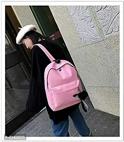 SBS Bags? Women?s Girls Fashion PU Leather Mini Casual Backpack Bags For School, College, Tuition, Office (Pink)-thumb3