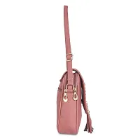 SBS Bags? Women?s Girls Fashion PU Leather Casual Cross-Body  Side Sling Bags With Adjustable Strap For College, Office, Travel (PInk)-thumb2