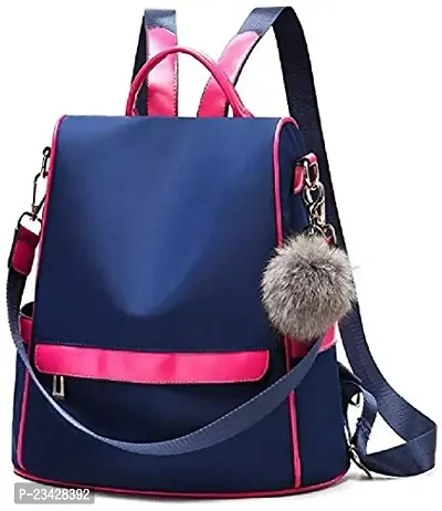 SBS Bags? Women?s Girls Fashion PU Leather Mini Casual Backpack Bags For School, College, Tuition, office With Keychain (Blue)