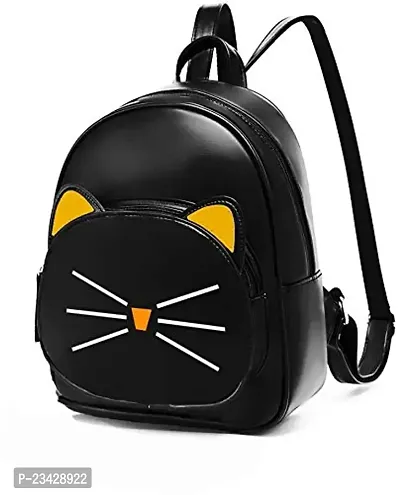 SBS Bags? Women?s Girls Fashion PU Leather Mini Casual Backpack Bags For School, College, Tuition, Office (Black Gold)