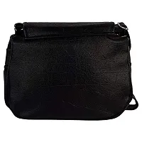 Sr Sales Women's PU Leather Stylish Sling Bag | Cross Body Bag For College, Office, Travel (Black)-thumb3