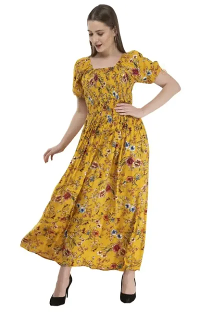 Fancy Floral Print Maxi Dress