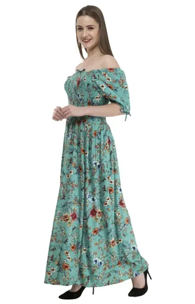 Floral Print off Shoulder Maxi Dress