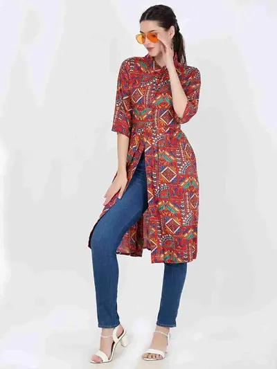 Rayon front Slit Kurtis