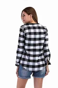 Stylish Trendy Women Checked Shirt-thumb1