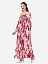 Stylish Rayon Pink Printed Dress For Women-thumb1