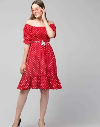 Attractive Stylish Women Polka Dot Dress