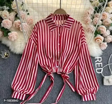 Stylish Trendy Striped Women Shirt-thumb0