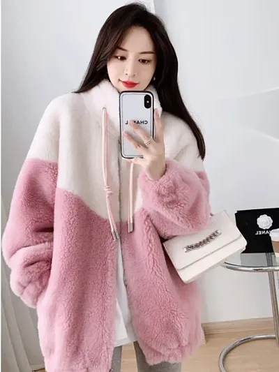 Trendy Oversized Woolen Women Jacket