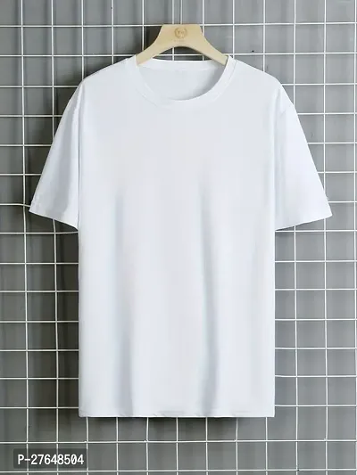 Cool white Round neck t-shirt for Boys and men-thumb0