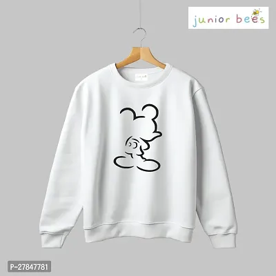 Stylish White Cotton Printed Long Sleeve Round Neck For Boys-thumb0