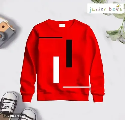 Stylish Red Cotton Printed Long Sleeve Round Neck For Boys-thumb0