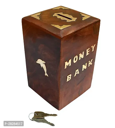 Designers Wood Piggy Bank Saving Box For Kids-thumb0