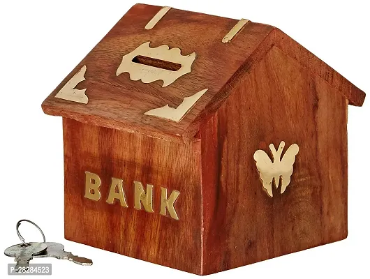 Designers Wood Piggy Bank Saving Box For Kids-thumb0
