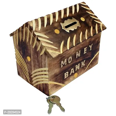 Designers Wood Piggy Bank Saving Box For Kids-thumb0