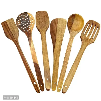 Handmade Wooden Serving and Cooking Spo Set of 6-thumb0