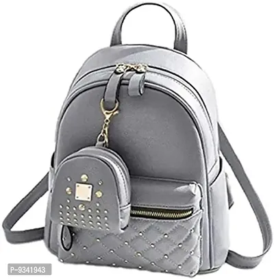 Women Backpack With Pocket Grey-thumb0