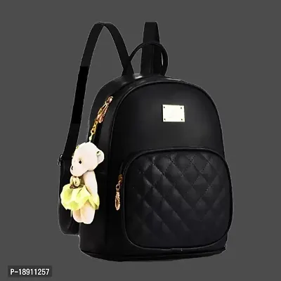 Supreme Quality Shopee Girls PU Leather Backpack/School/College/Tution/Coaching Backpack-thumb0