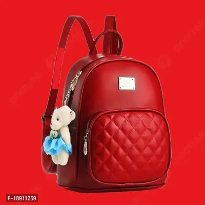 Supreme Quality Shopee Girls PU Leather Backpack/School/College/Tution/Coaching Backpack-thumb0