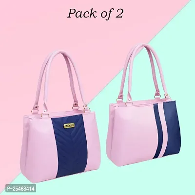 Classic Solid Handbag For Women pack of 2-thumb0