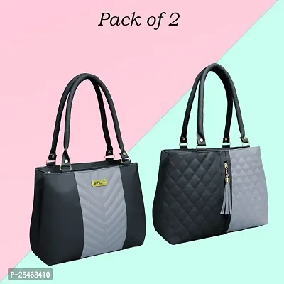 Classic Solid Handbag For Women pack of 2-thumb0