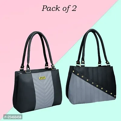 Classic Solid Handbag For Women pack of 2-thumb0