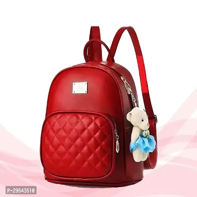 Trendy Red PU Leather Women Backpack-thumb0