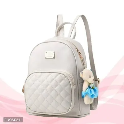 Trendy White PU Leather Women Backpack-thumb0