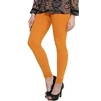 Naira Women Solid Premium Cotton 4 Way Stretchable Churidar Leggings with Dori | Mid-Waist | Fashionwear | Free Size (Mustered)-thumb2