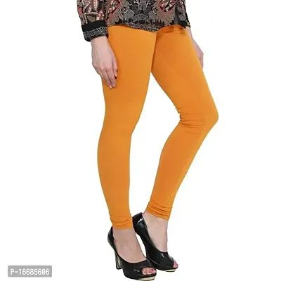 Naira Women Solid Premium Cotton 4 Way Stretchable Churidar Leggings with Dori | Mid-Waist | Fashionwear | Free Size (Mustered)-thumb4