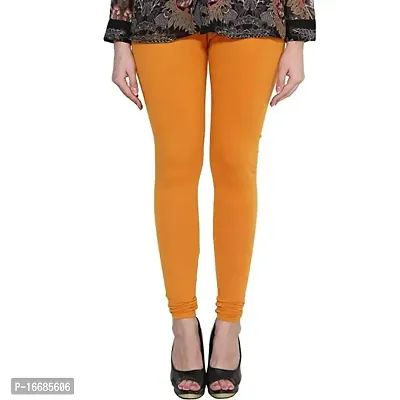 Naira Women Solid Premium Cotton 4 Way Stretchable Churidar Leggings with Dori | Mid-Waist | Fashionwear | Free Size (Mustered)