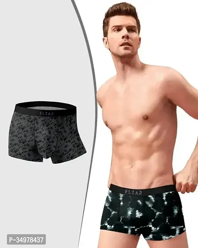 Stylish Nylon Printed Trunks For Men Pack of 2-thumb0