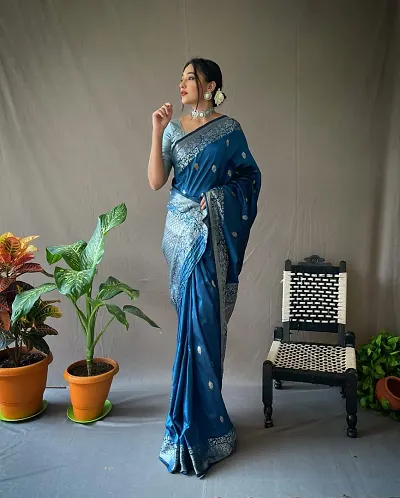  Silk Blend Saree with Blouse piece 