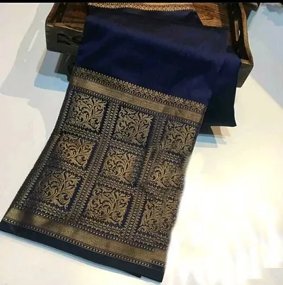 Hot Selling Silk Blend Saree with Blouse piece 