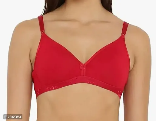 Elegant Cotton Blend Solid Bras For Women-thumb0